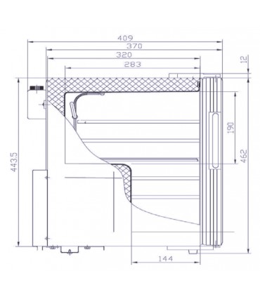 Meuble de comptoir positif COUNTER 21 GLASS SILVER / BLACK IARP Meuble de comptoir positif COUNTER 21 GLASS SILVER / BLACK IARP