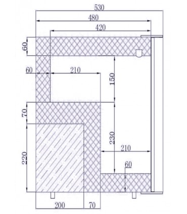 Meuble de comptoir négatif COUNTER 50 N IARP