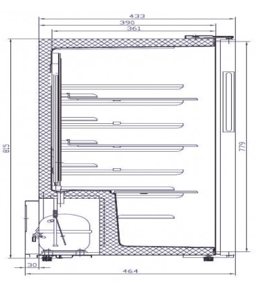 Meuble de comptoir positif COUNTER 98 GLASS SILVER / BLACK IARP Meuble de comptoir positif COUNTER 98 GLASS SILVER / BLACK IARP