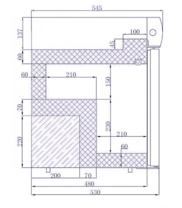 Meuble de comptoir négatif COUNTER TOP 50 N IARP