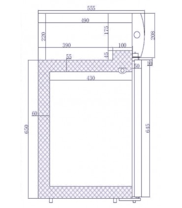 Meuble de comptoir négatif COUNTER TOP 90 N IARP