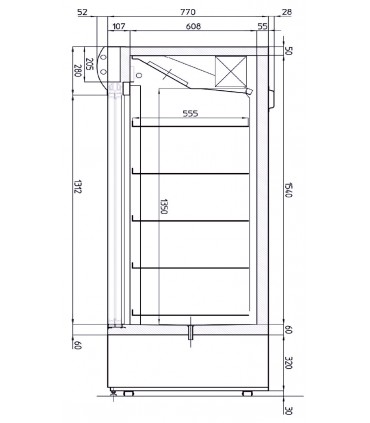 Vitrine verticale positive avec porte EIS 104.2 IARP
