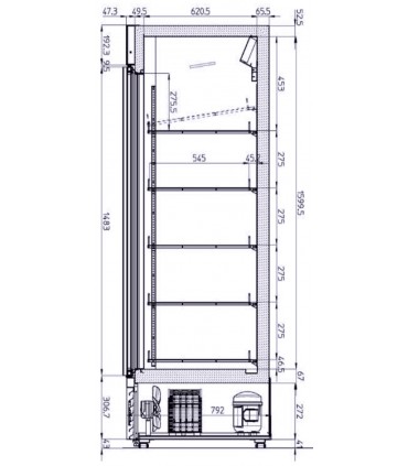 Vitrine verticale positive avec porte EIS 112.3 IARP Vitrine verticale positive avec porte EIS 112.3 IARP