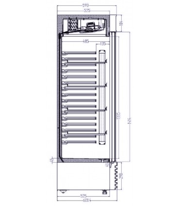 Vitrine verticale positive avec porte EKO 42 CL WHITE / BLACK IARP