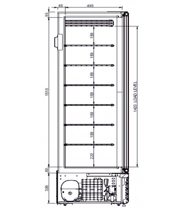 Vitrine verticale négative GLEE 43 LITE / PRIME IARP