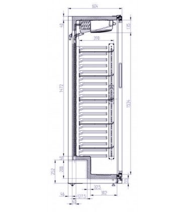 Vitrine verticale positive avec porte SUN 42 WHITE / BLACK IARP