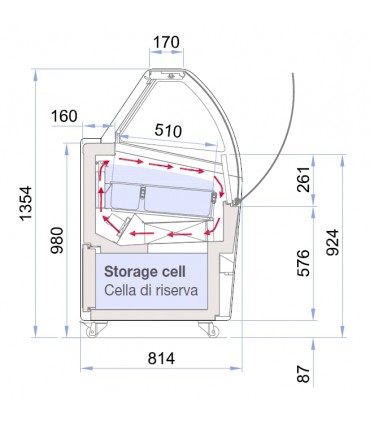 Vitrine à crèmes glacées froid ventilé BERMUDAVIEW ISA