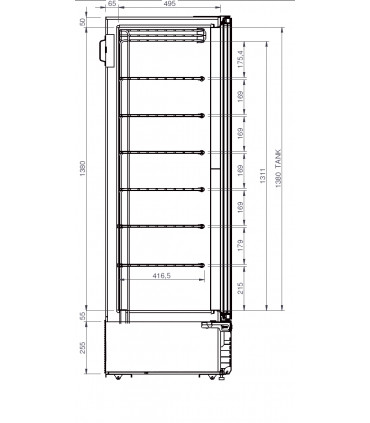 Vitrine verticale négative GLEE MID 23 IARP
