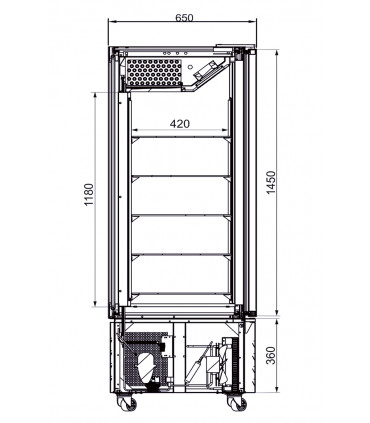 Vitrine verticale négative HESTIA 400 N IARP