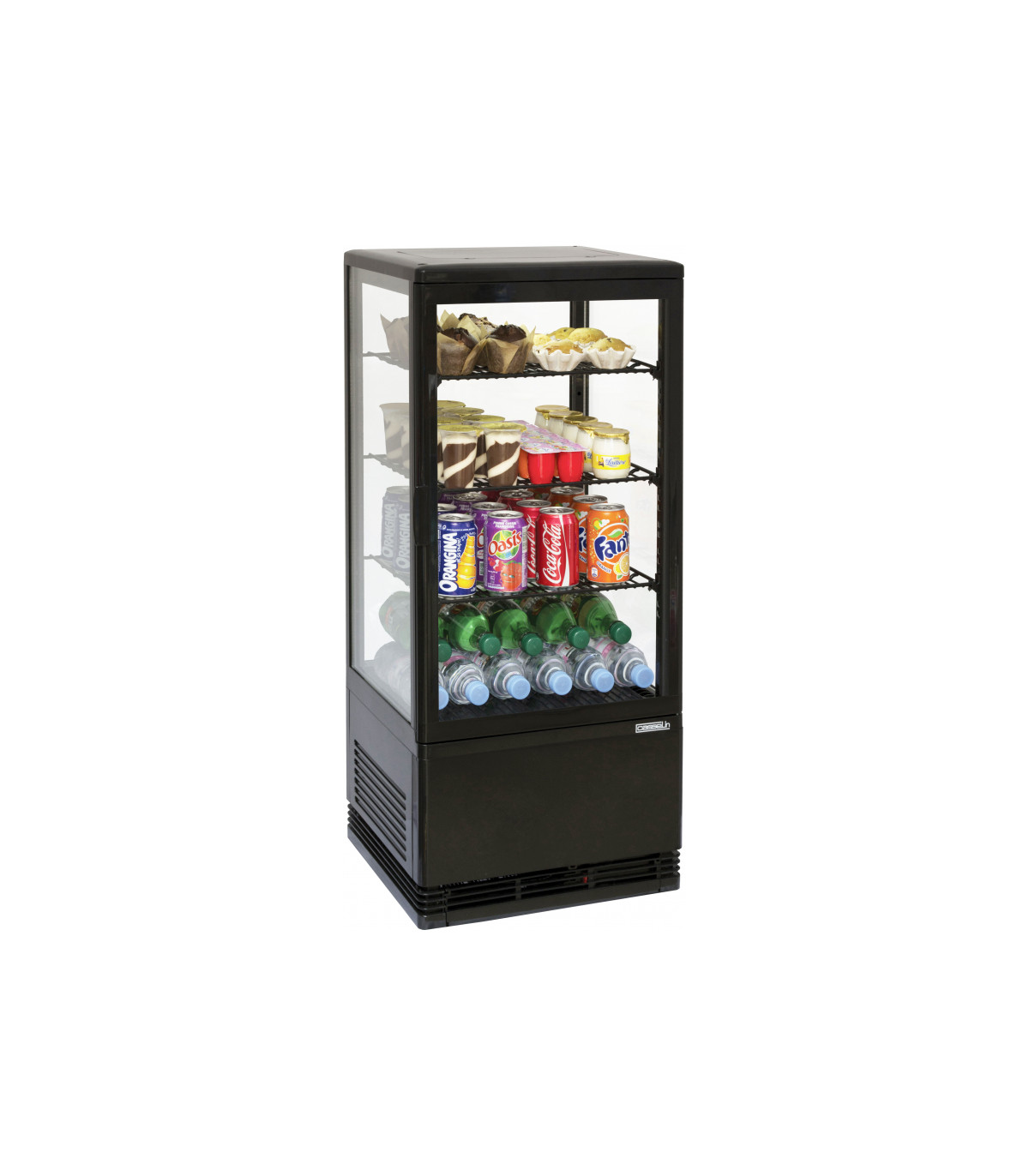 Mini vitrine réfrigérée positive 78L Noire professionnel Casselin