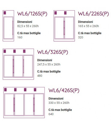 Disposition porte gamme WL6 H260