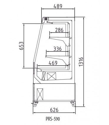 Armoire d'exposition positive sans porte PRS-590 DOCRILUC
