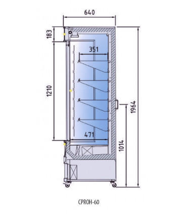 Armoire d'exposition positive sans porte CPROH-60 DOCRILUC
