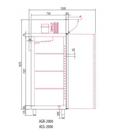 Armoire GN2/1 côtés emboutis positive 3 portes AGR-2004 CORECO Armoire GN2/1 côtés emboutis positive 3 portes AGR-2004 CORECO