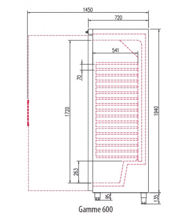 Armoire ABS GN2/1 positive 1 porte RVGI/RVGE-601 CORECO Armoire ABS GN2/1 positive 1 porte RVGI/RVGE-601 CORECO