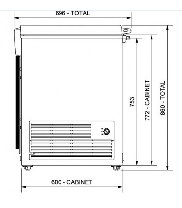 Réfrigérateur horizontal froid positif C400 IARP Réfrigérateur horizontal froid positif C400 IARP