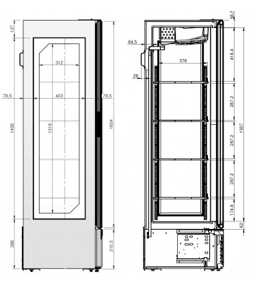 Vitrine verticale positive avec porte GLEE GLASS 42 IARP Vitrine verticale positive avec porte GLEE GLASS 42 IARP