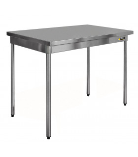 Table centrale sans étagère démontable confort CHR inox 12/10  à bords droits Sofinor