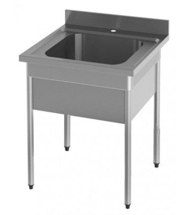 Plonge 1 cuve avec cache-cuve confort CHR inox 12/10  à bords droits Sofinor PP107