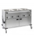 Chariot Bain-marie à eau 3 x GN 1/1 avec soubassement chauffant horizontal CCBM3CH CASSELIN