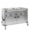 Chariot Bain-marie à eau 3 x GN 1/1 avec soubassement chauffant horizontal CCBM3CH CASSELIN