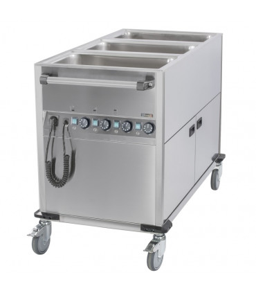 Chariot Bain-marie à eau 3 x GN 1/1 avec soubassement chauffant vertical CCBM3CV CASSELIN Chariot Bain-marie à eau 3 x GN 1/1 avec soubassement chauffant vertical CCBM3CV CASSELIN