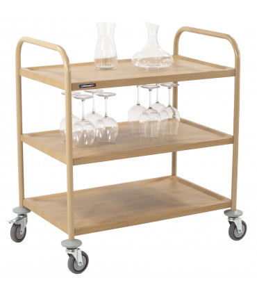 Chariot de service imitation bois 3 plateaux CCSB3P CASSELIN