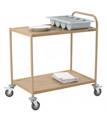 Chariot de service imitation bois 2 plateaux 1 arceau CCSB2P1 CASSELIN Chariot de service imitation bois 2 plateaux 1 arceau CCSB2P1 CASSELIN