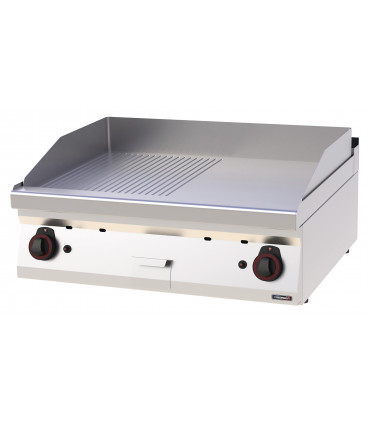 Plaque à snacker Fonte Rainurée Lisse Gaz 80  C7PASFRLG80 CASSELIN