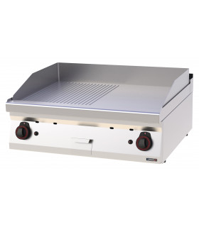 Plaque à snacker Chrome Rainurée Lisse Gaz 80  C7PASCRLG80 CASSELIN