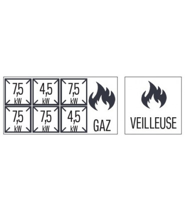 Fourneau gaz 6 feux avec soubassement HP 120  C7FOG6FHP120S CASSELIN