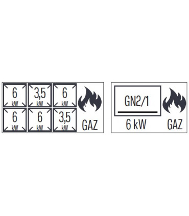 Fourneau gaz 6 feux avec four à gaz GN 2/1 120  C7FOG6FFG120 CASSELIN