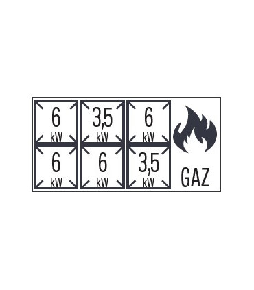 Fourneau gaz 6 feux avec soubassement 120  C7FOG6F120S CASSELIN