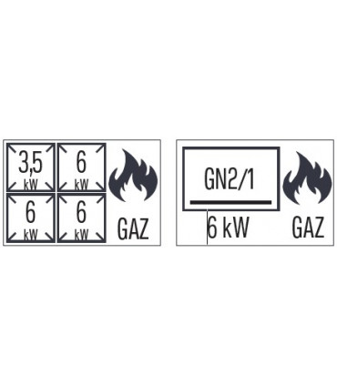 Fourneau gaz 4 feux avec four à gaz GN 2/1 80  C7FOG4FFG80 CASSELIN