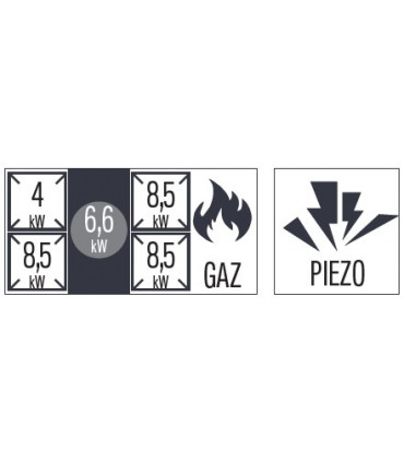 Fourneau gaz à poser 4 feux + 1 plaque coup de feu 120  C7FOG4F1P120 CASSELIN