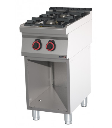 Fourneau gaz 2 feux avec soubassement HP 40  C7FOG2FHP40S CASSELIN