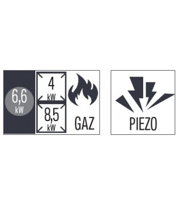 Fourneau gaz 2 feux + 1 plaque coup de feu avec soubassement 80  C7FOG2F1P80S CASSELIN