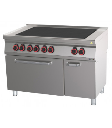 Fourneau électrique 6 plaques coup de feu avec four électrique statique GN 2/1 120  C7FOE6PFS120 CASSELIN Fourneau électrique 6 plaques coup de feu avec four électrique statique GN 2/1 120  C7FOE6PFS120 CASSELIN