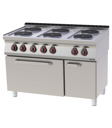 Fourneau électrique 6 feux avec four électrique ventilé GN 1/1 120  C7FOE6FFV120 CASSELIN Fourneau électrique 6 feux avec four électrique ventilé GN 1/1 120  C7FOE6FFV120 CASSELIN