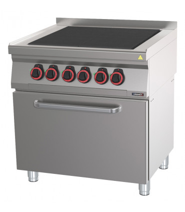 Fourneau électrique 4 plaques coup de feu avec four électrique ventilé GN 1/1 80  C7FOE4PFV80 CASSELIN Fourneau électrique 4 plaques coup de feu avec four électrique ventilé GN 1/1 80  C7FOE4PFV80 CASSELIN