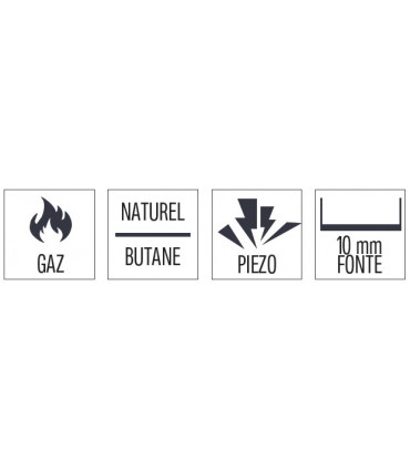 Plaque à snacker Fonte Rainurée Lisse 99 Gaz  C6PASFRLG99 CASSELIN