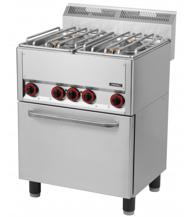 Fourneau gaz 4 feux avec four électrique ventilé GN 1/1 66  C6FOG4FFEV66 CASSELIN