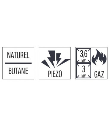 Fourneau gaz à poser 2 feux P 33  C6FOG2FP33 CASSELIN