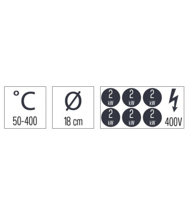 Fourneau électrique à poser 6 feux T 99  C6FOE6FT99 CASSELIN