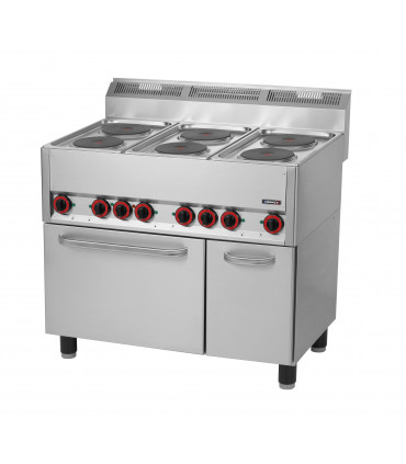 Fourneau électrique 6 feux avec four électrique ventilé GN 1/1 99  C6FOE6FFEV99 CASSELIN Fourneau électrique 6 feux avec four électrique ventilé GN 1/1 99  C6FOE6FFEV99 CASSELIN