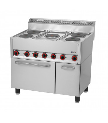 Fourneau électrique 5 feux avec four électrique ventilé GN 1/1 99  C6FOE5FFEV99 CASSELIN Fourneau électrique 5 feux avec four électrique ventilé GN 1/1 99  C6FOE5FFEV99 CASSELIN