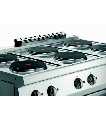 Plan de cuisson él. 700, B1200, 6Pl, EBO Bartscher