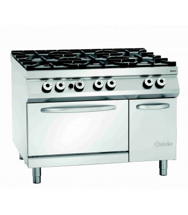Fourneau gaz,6 foyers,F gaz2/1GN,NS Bartscher