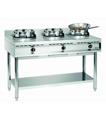 Cuisinière à wok, 3 brûleurs Bartscher