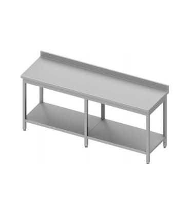 Table grande largeur adossée avec étagère, Stalgast Table grande largeur adossée avec étagère, Stalgast